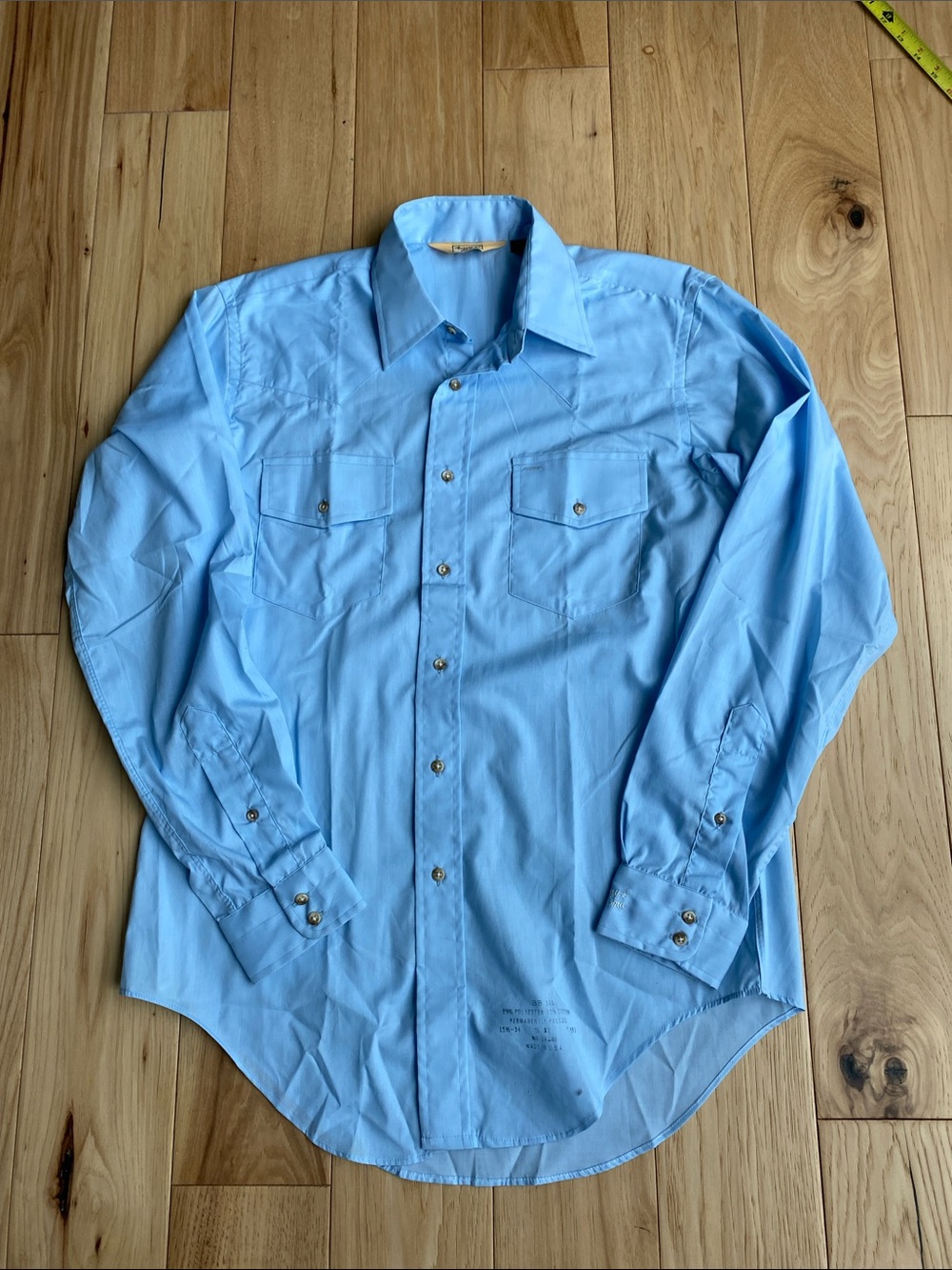 Tony Lama Light Blue Western Shirt with Pearl Snap Buttons